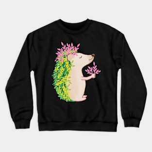 cute plant hedgehog Crewneck Sweatshirt